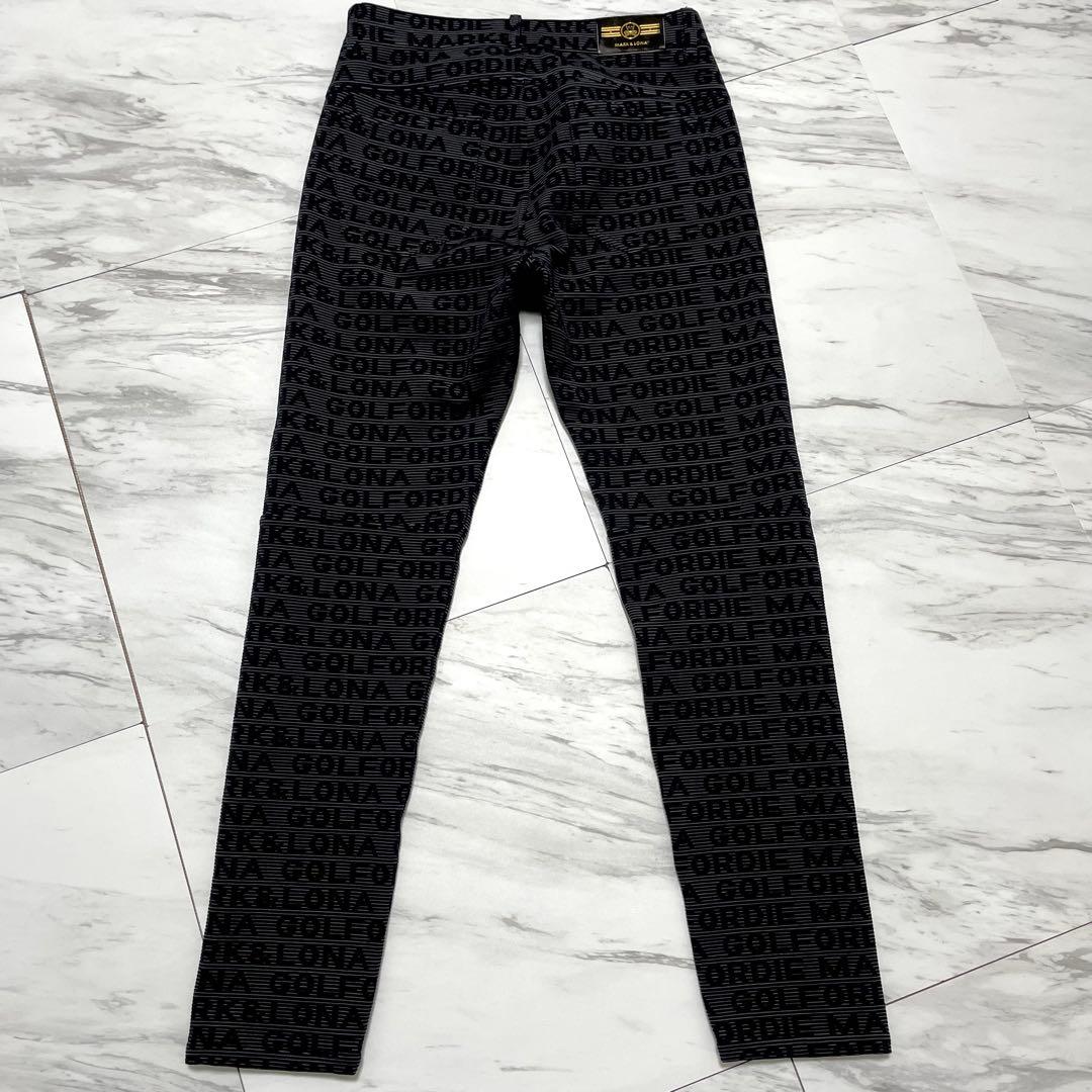 未使用級 近年⭐️マークアンドロナ ストレッチロングパンツ ジャガード 総柄 46