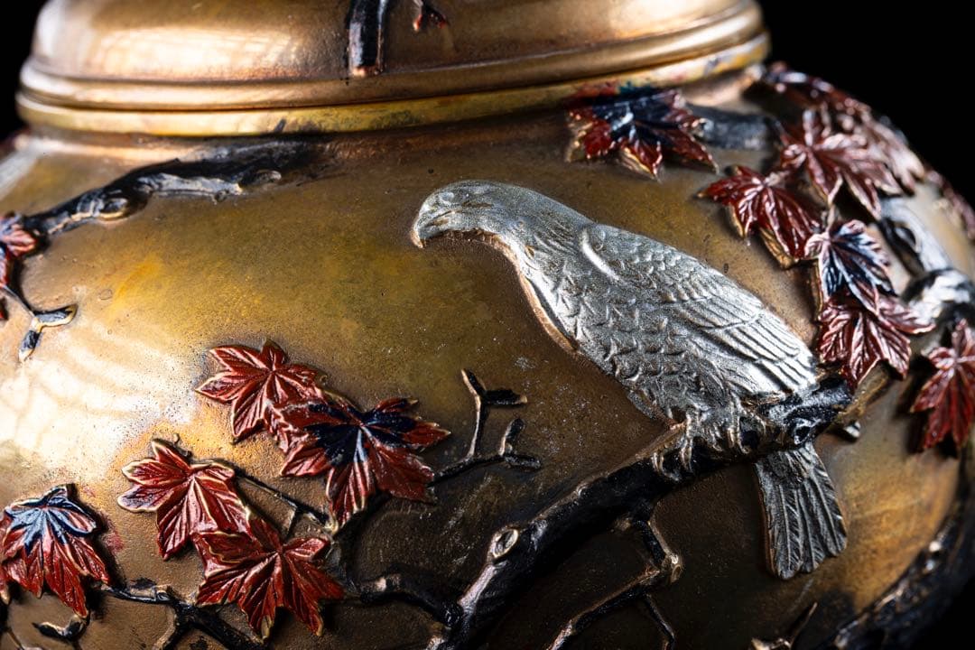 香炉 宮部篤良 大日本京都住 一光堂 花押 象嵌細工 明治期 時代物 古美術