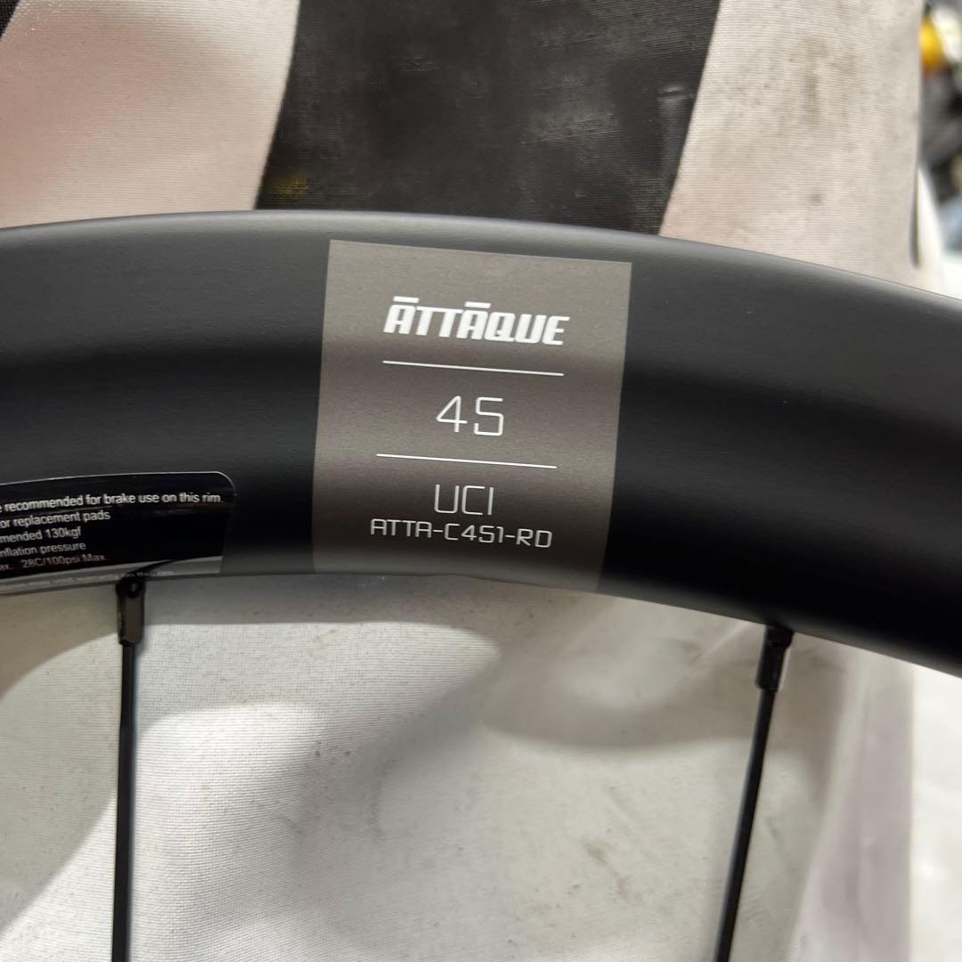 attaque アタッキーc451-RD 完組ホイール カーボン45mm