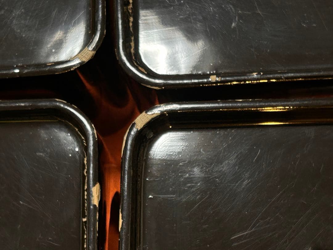 黒漆器　脚付膳　十二膳　お櫃　盆四枚　布着　木箱　明治時代　法事