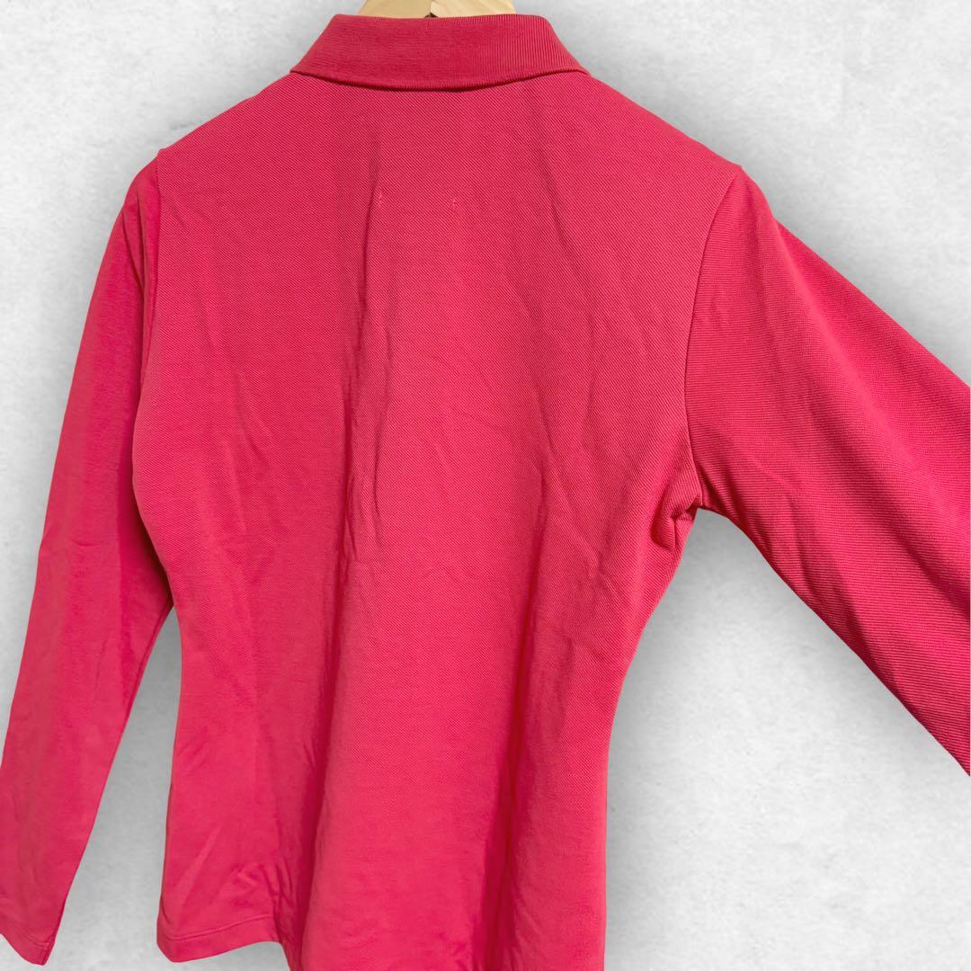 【新品】JUN&ROPE ポロシャツ 長袖 ゴルフ ウェア UVカットM 赤