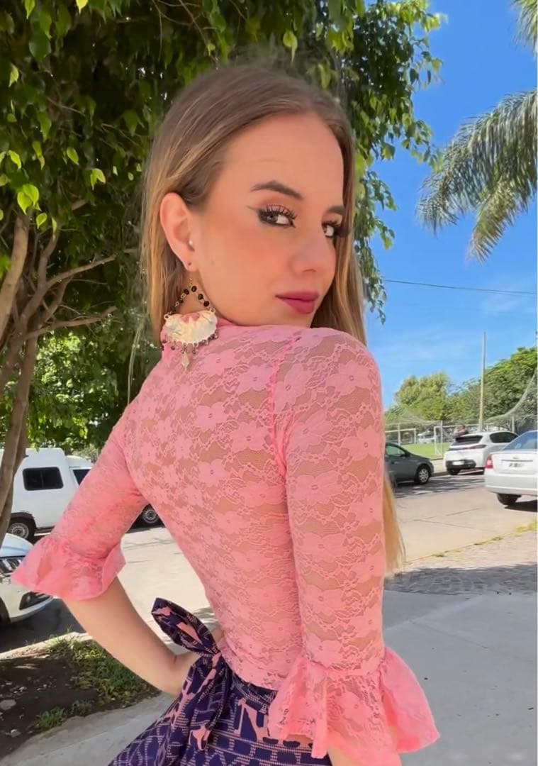 アルゼンチンタンゴ・淡ピンクレーストップス