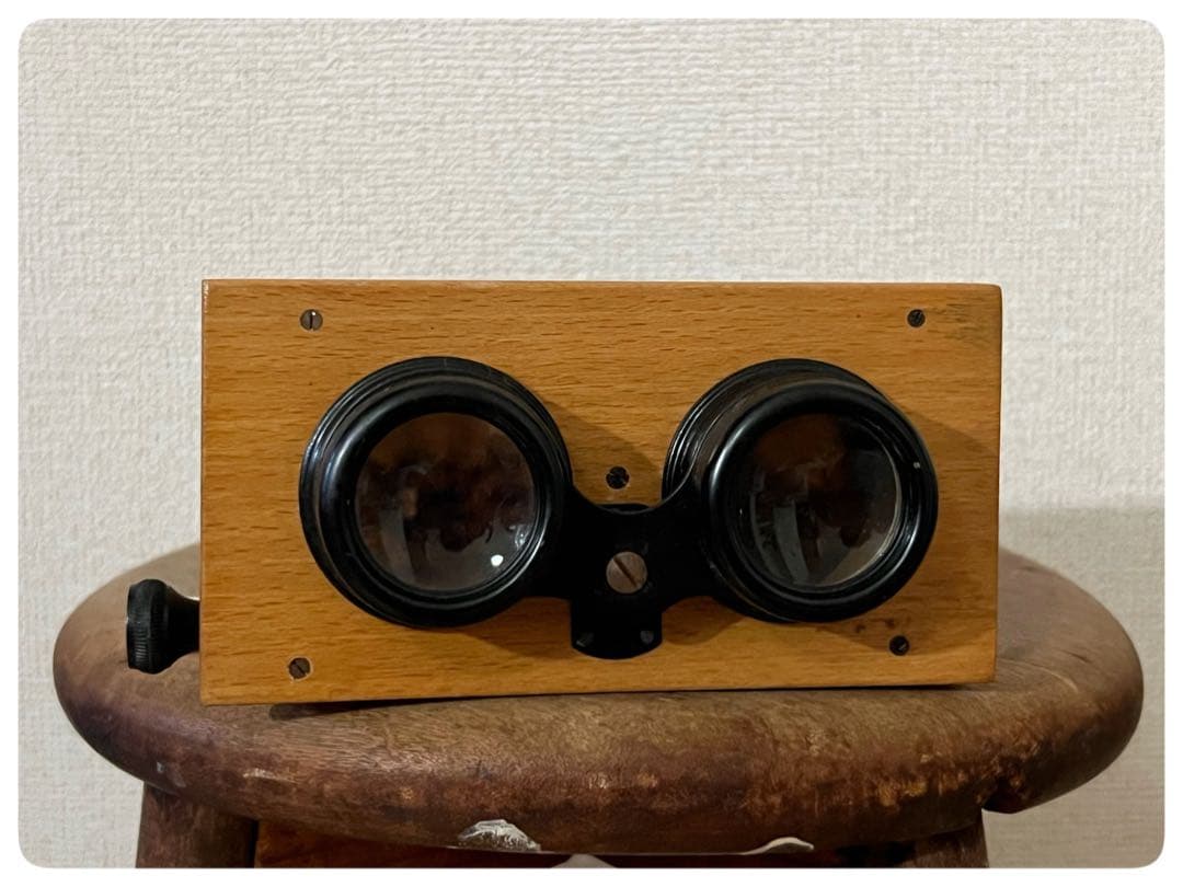 Guilleminot製　ガラス乾板と木製デュアルレンズ装置