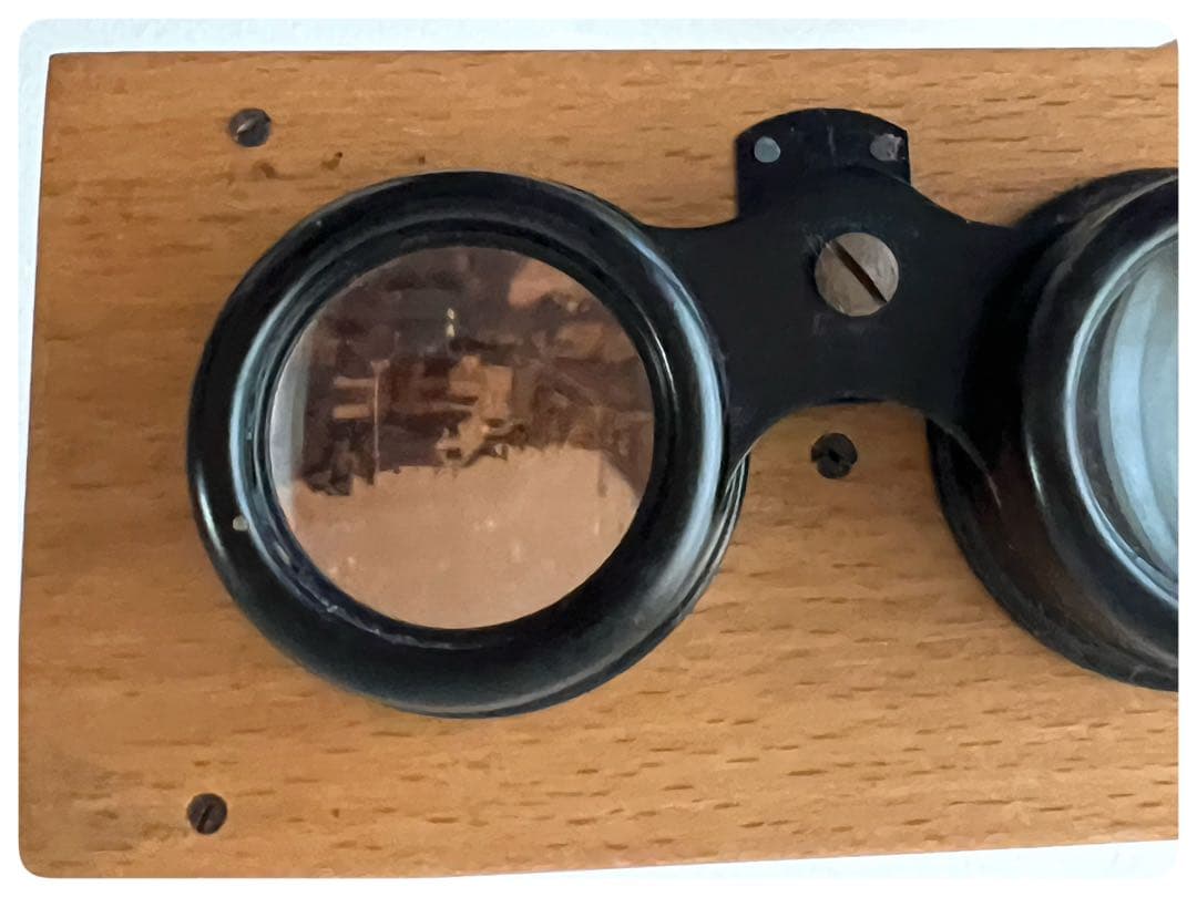 Guilleminot製　ガラス乾板と木製デュアルレンズ装置