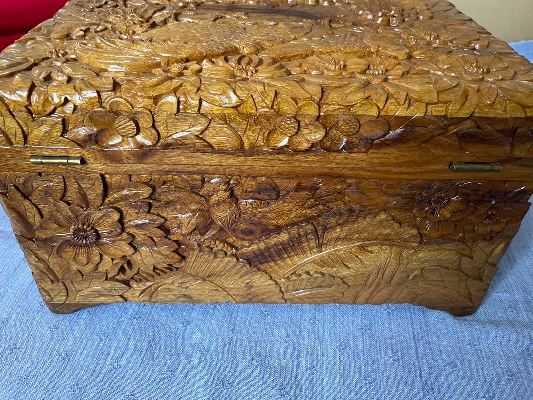 ◉セール！新品　木彫　箱　アンティーク　中国　花鳥