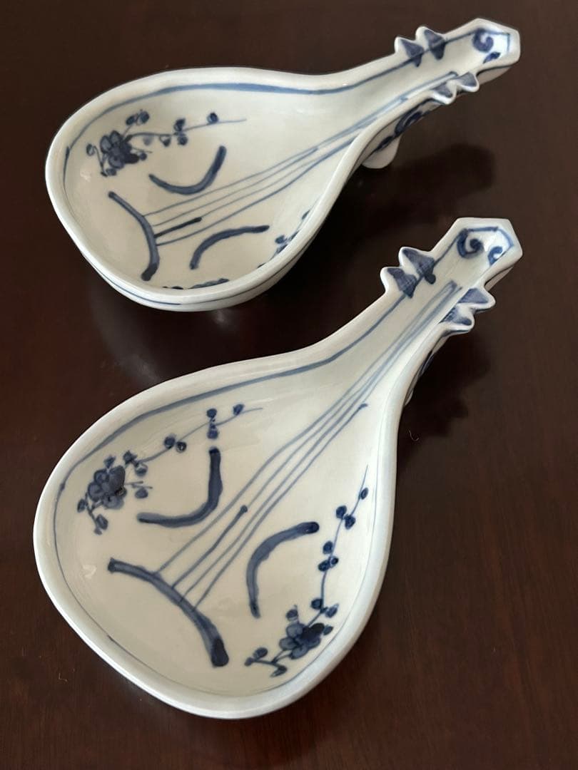 新品未使用 正木春蔵　染付琵琶形向付　九谷焼　2点