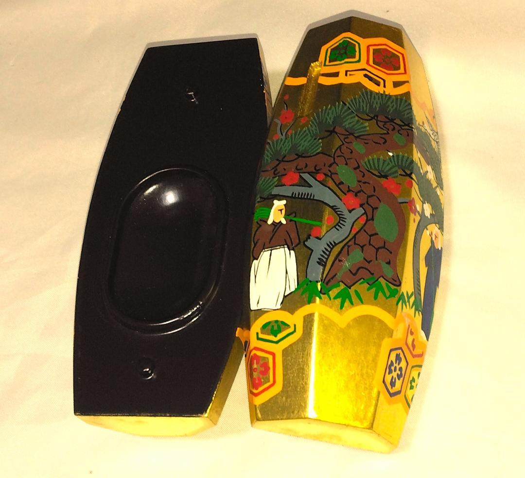 茶道具　京派塗師蒔絵師　平安豊泉作　本金ぶりぶり香合　美品！！