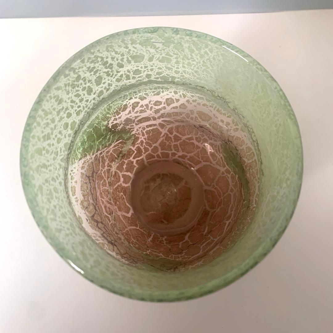 【新品未使用】　稲嶺盛吉 琉球ガラス波巻宙吹きグラス