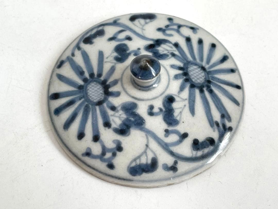 骨董　アンティーク　古伊万里　染付　花唐草文様　銚子　酒器　注器　ポット　急須