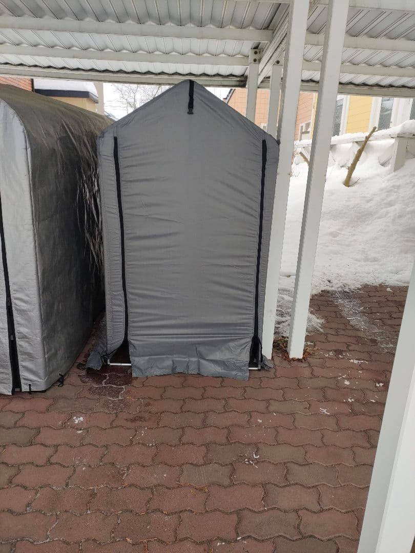 グレー 自転車テント 2台用