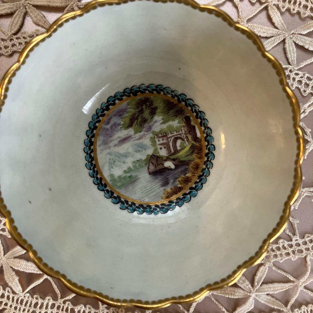 英国アンティーク　ウースタードクターウォール期　ティーボウル&ソーサー