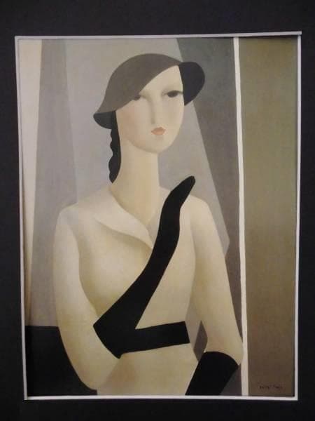 東郷　青児、婦人像、希少なレゾネより、新品高級額装付、状態良好