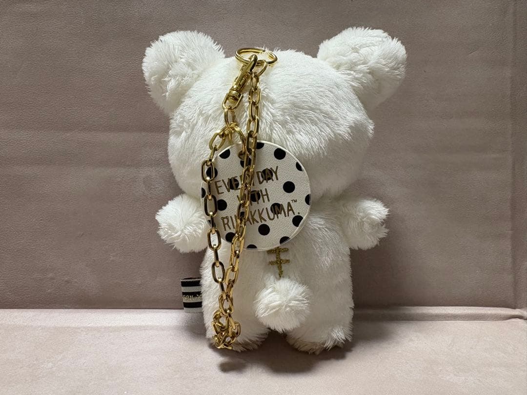 モノクロリラックマ　ぬいぐるみキーホルダー