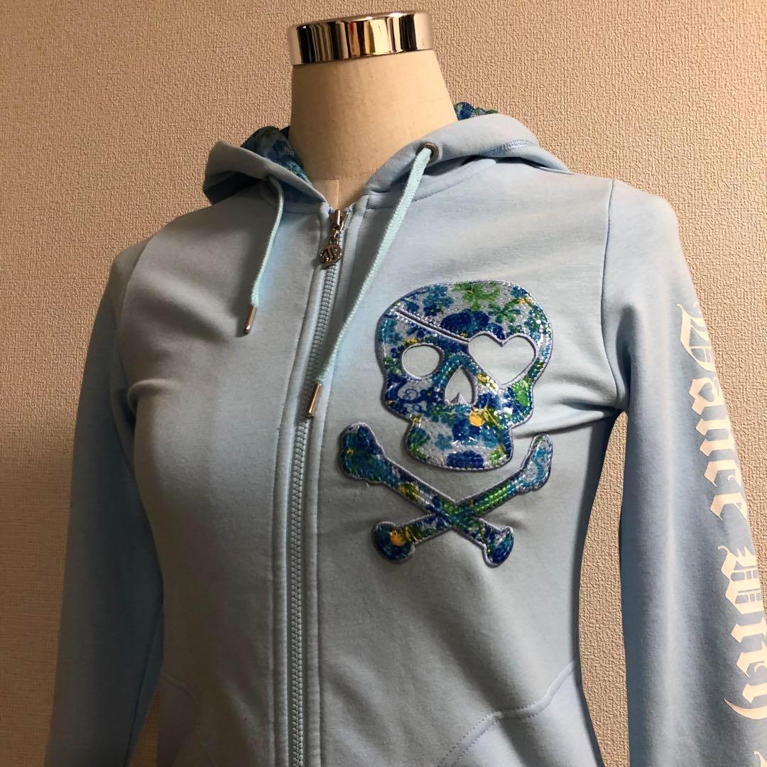 ダンスウィズドラゴン ジップアップ パーカー 日本製 ブルー サイズ2