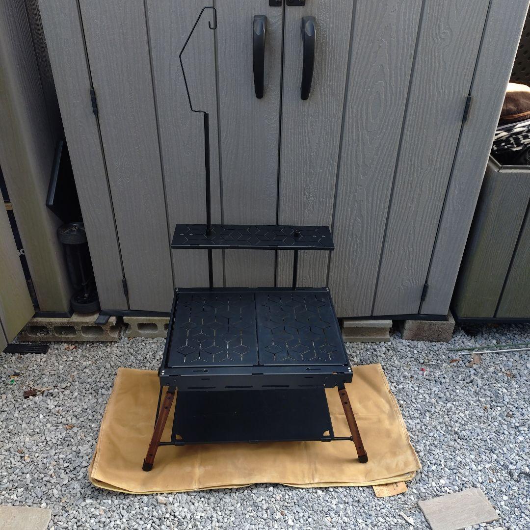 折りたたみ式アウトドアテーブル 黒