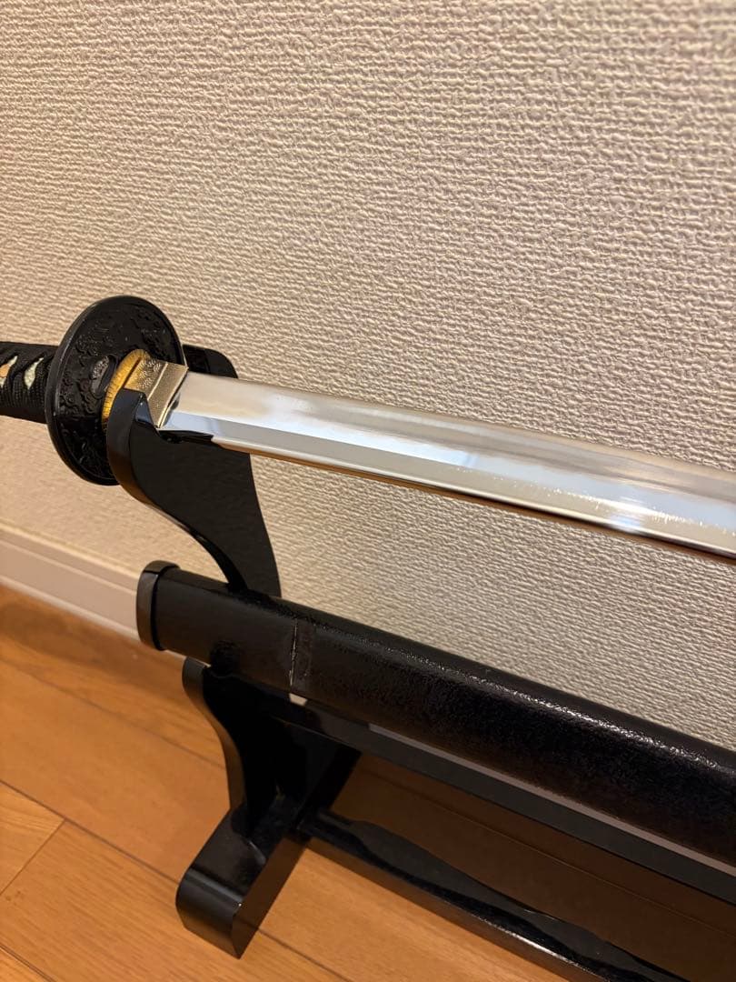 高級模造刀 炫明黑 美術刀 乱れ波紋