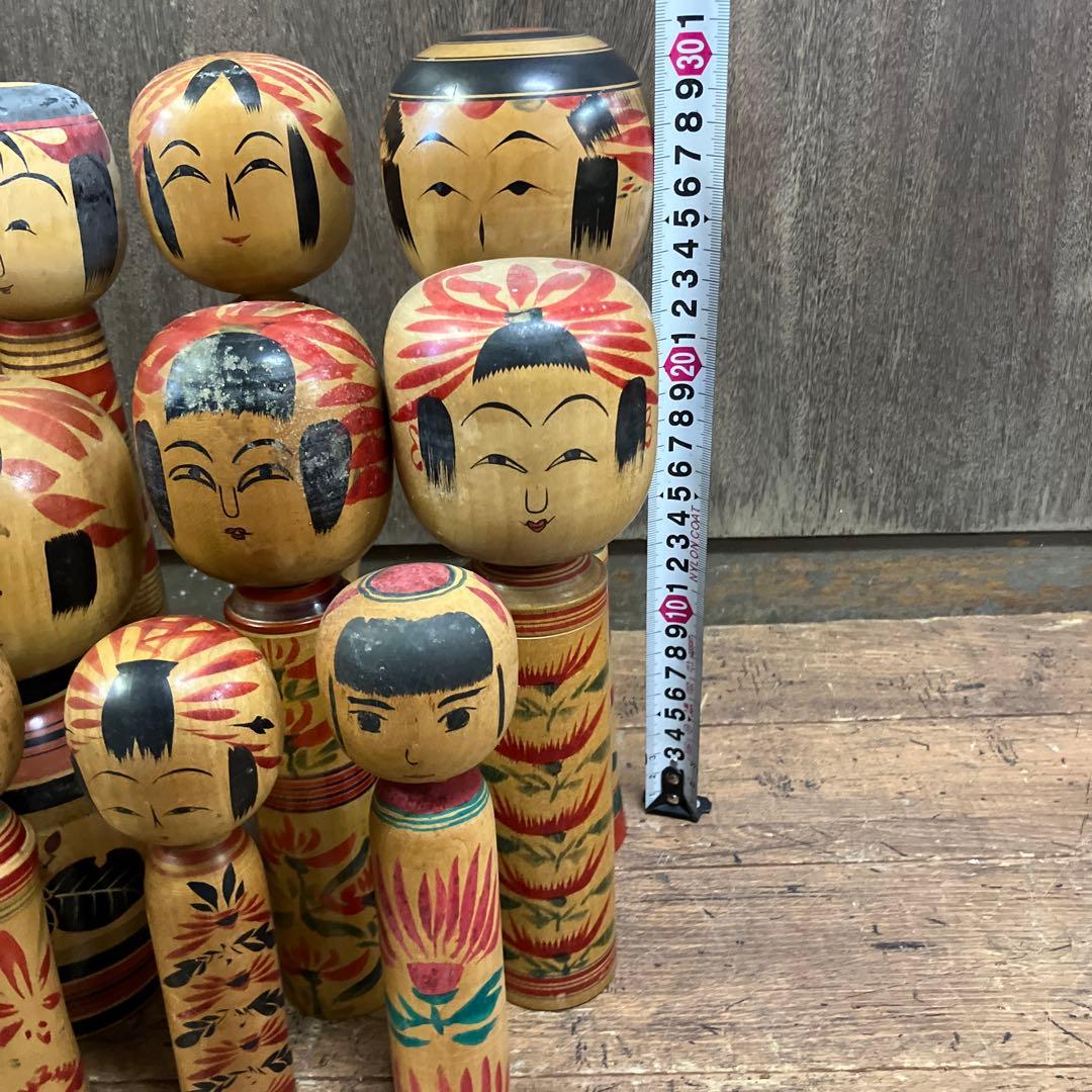D-3 昭和レトロ 伝統こけし 16体セット 大量コレクション 創作こけし