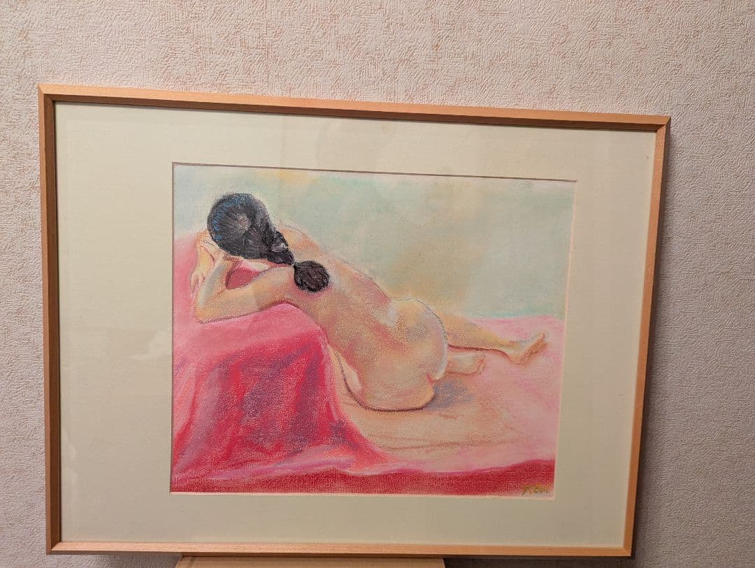 パステル画 木製額ガラス入り