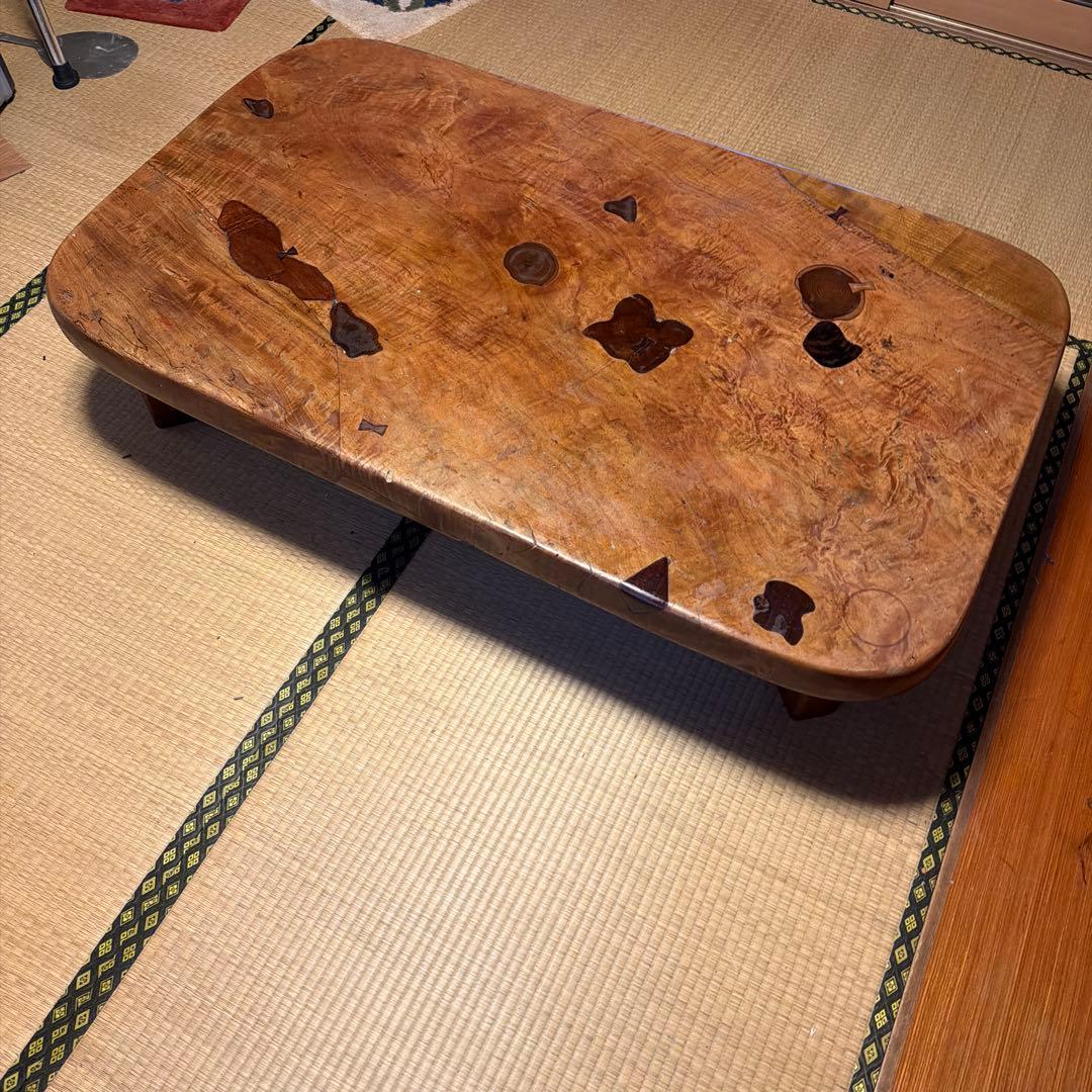住運作 木製座卓　トチ　カエデ　黒檀　約134cm x 80cm×32cm