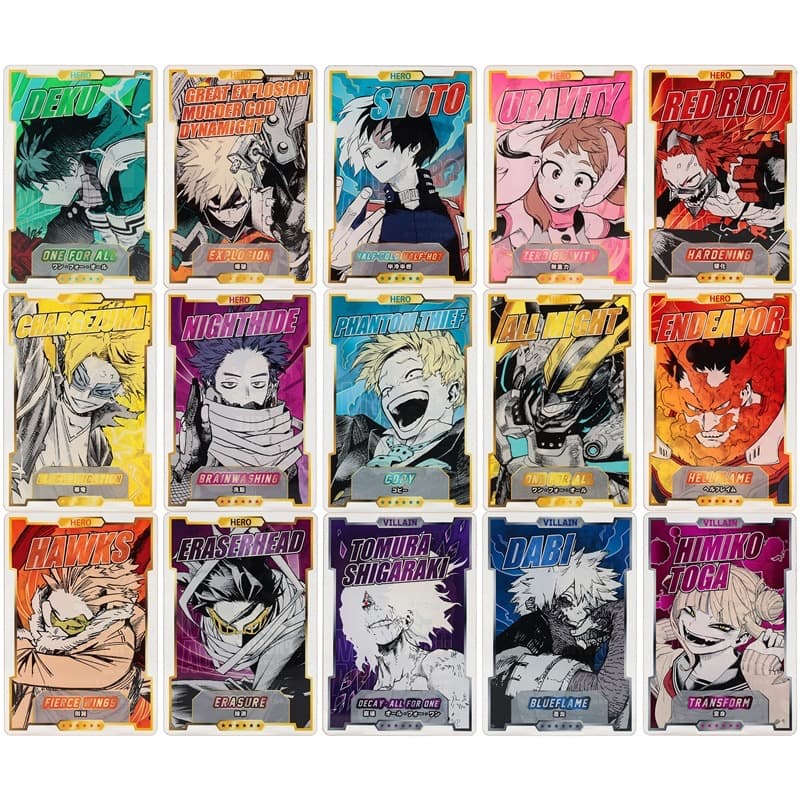 ヒロアカ パブミラー風ステッカー ステータスカード デコレクション缶バッジ