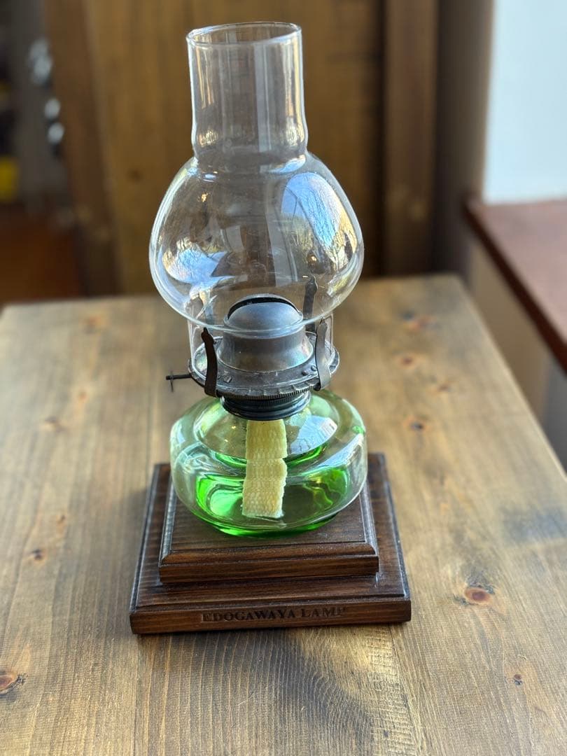 EDOGAWAYA オイルランタン グリーンガラス　江戸川屋