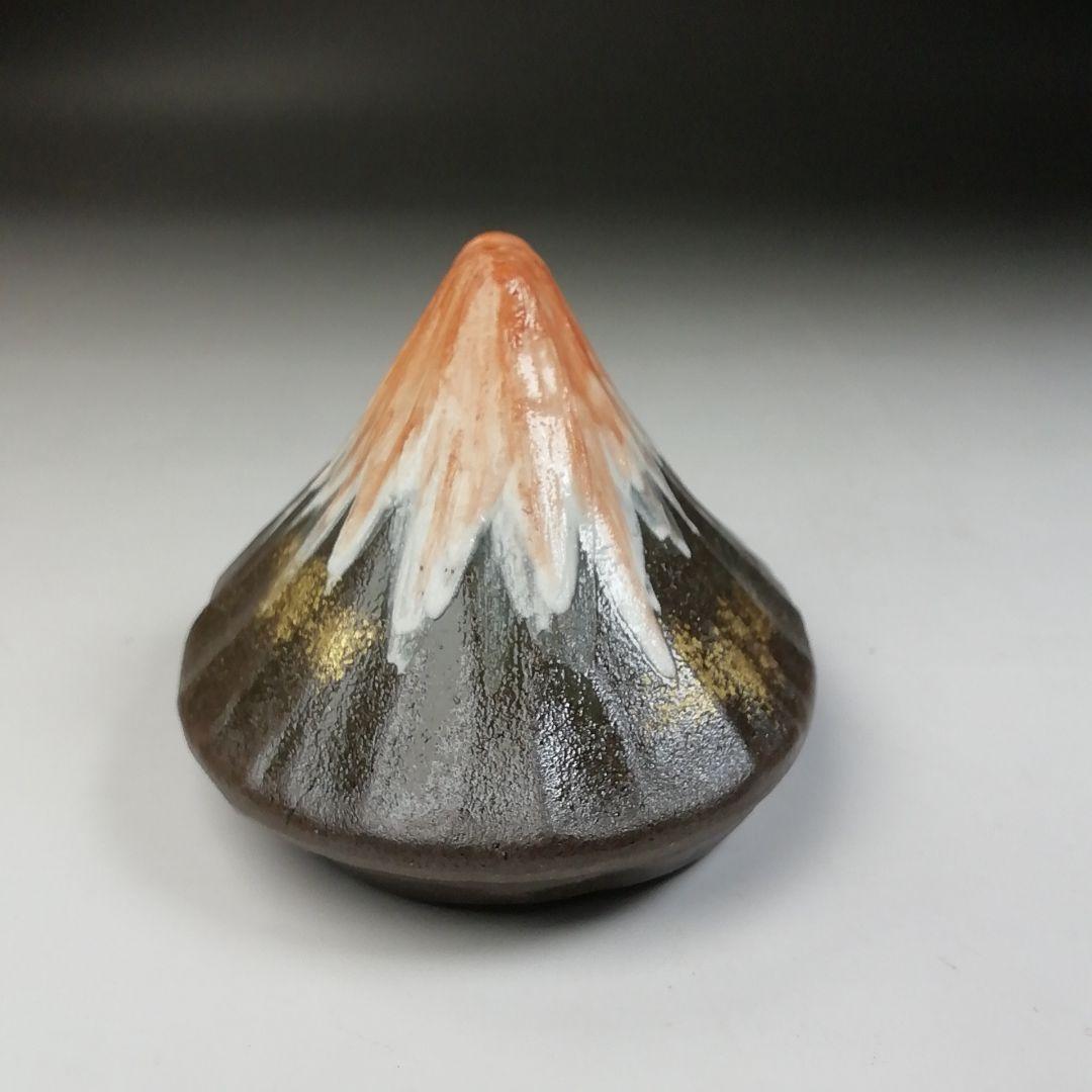 Ｔ７４６　香合　『富士山』『中村良二 造』　共箱　茶道具