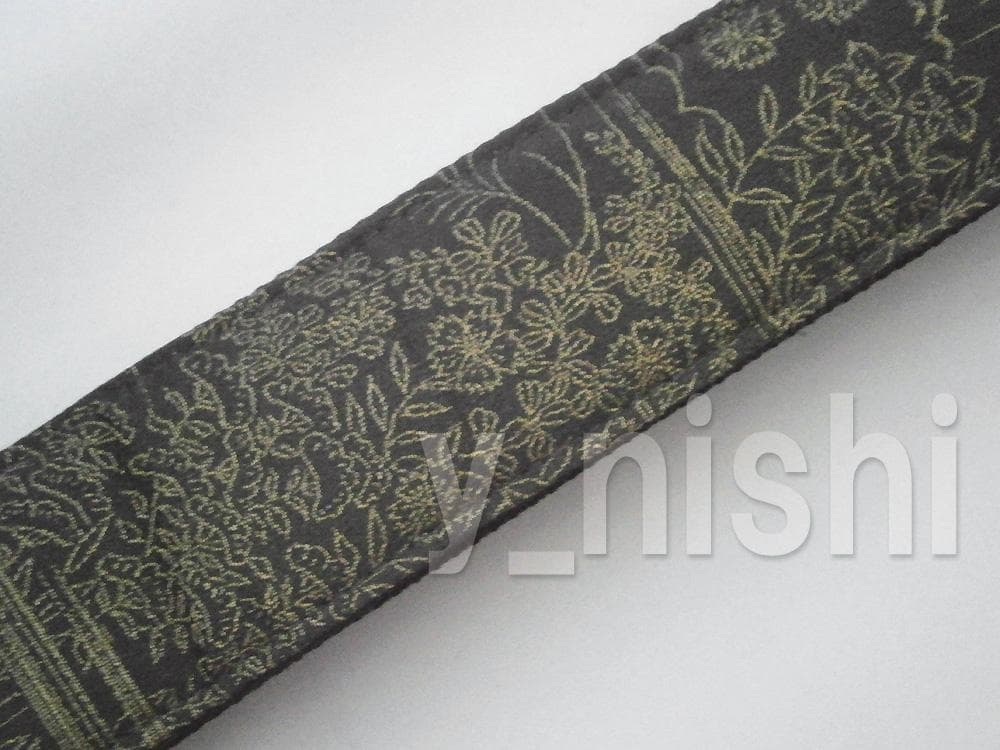 和柄ギターストラップ 着物シリーズ 古都/黒 Kimon Series