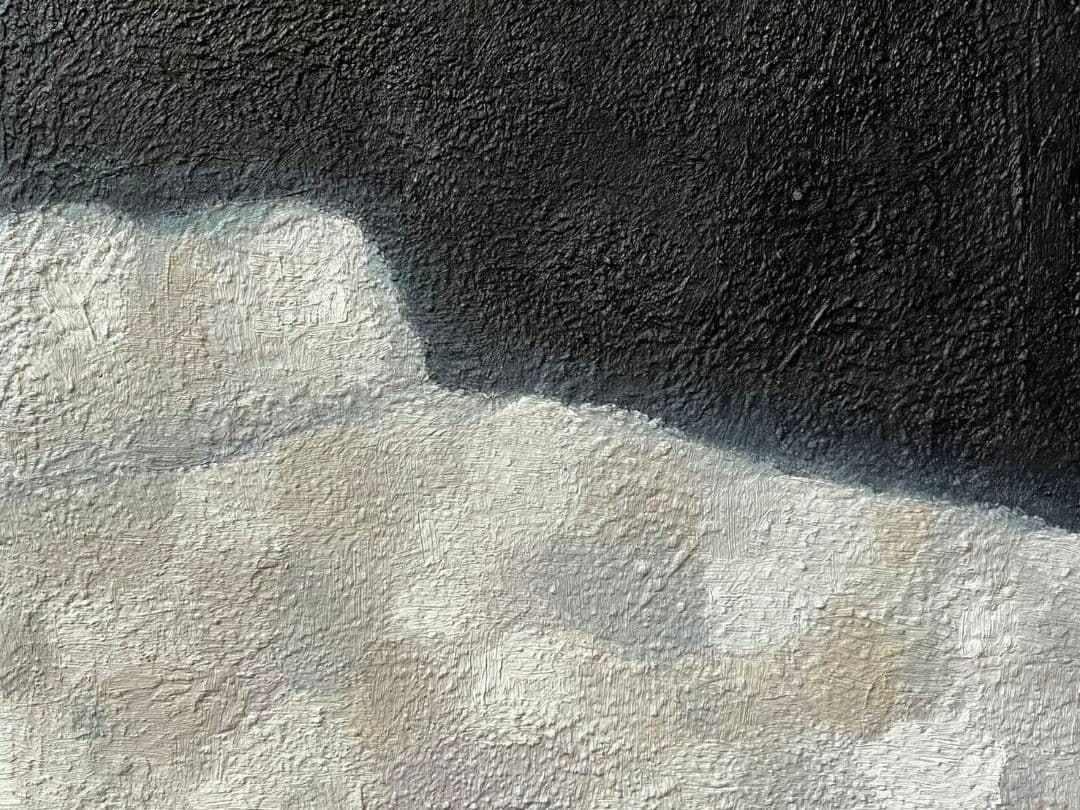 油彩画　夢の布団