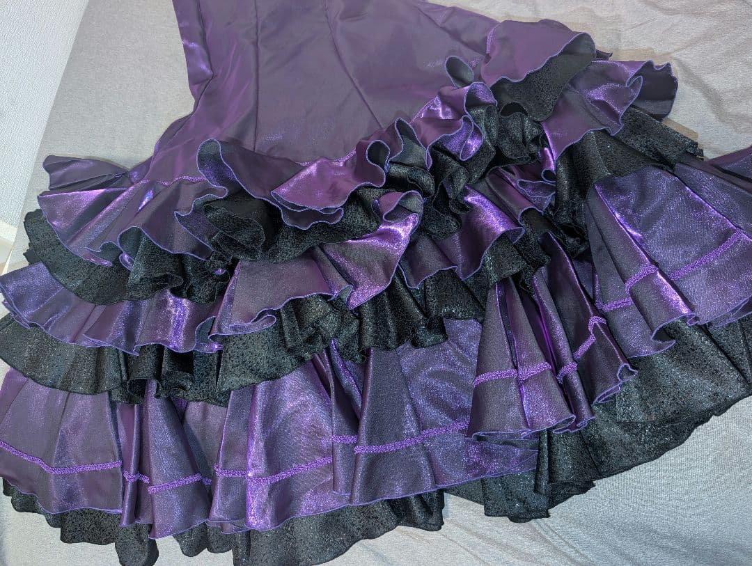 フラメンコ ワンピース 衣装 ドレス 紫