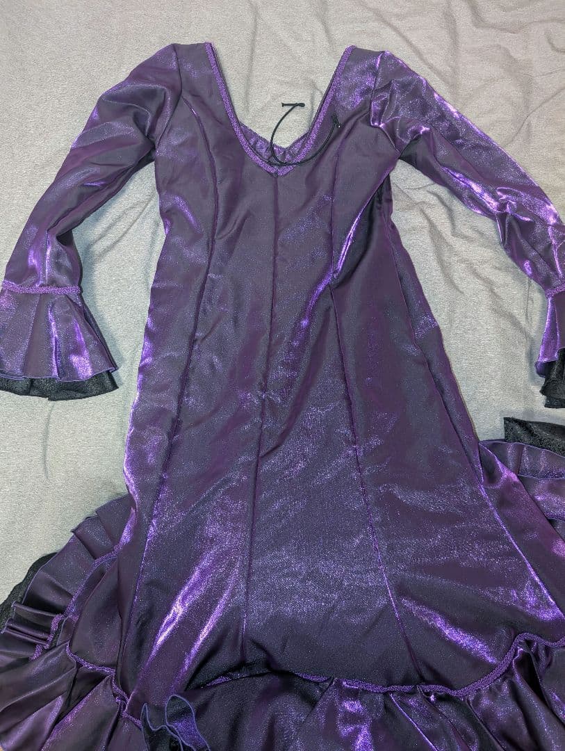 フラメンコ ワンピース 衣装 ドレス 紫