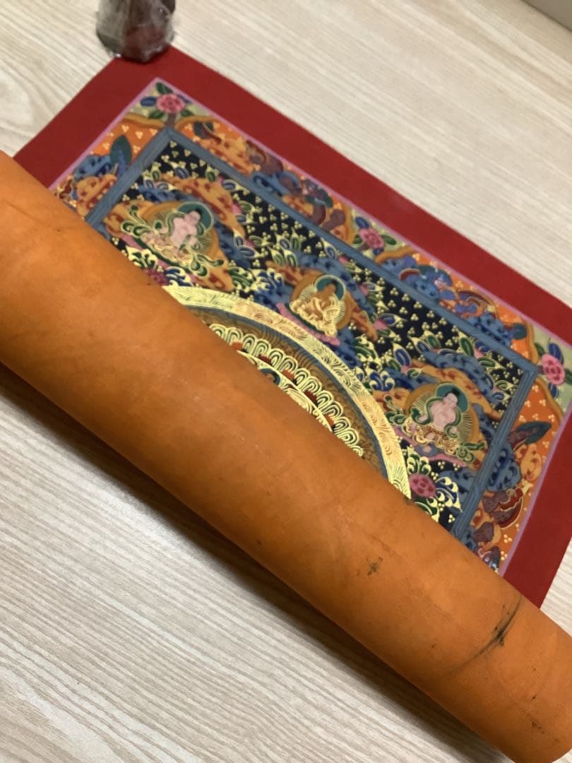 《 チベット密教　新品　1点物 》 手描き　曼荼羅　仏陀　釈迦　仏画　仏教　e4