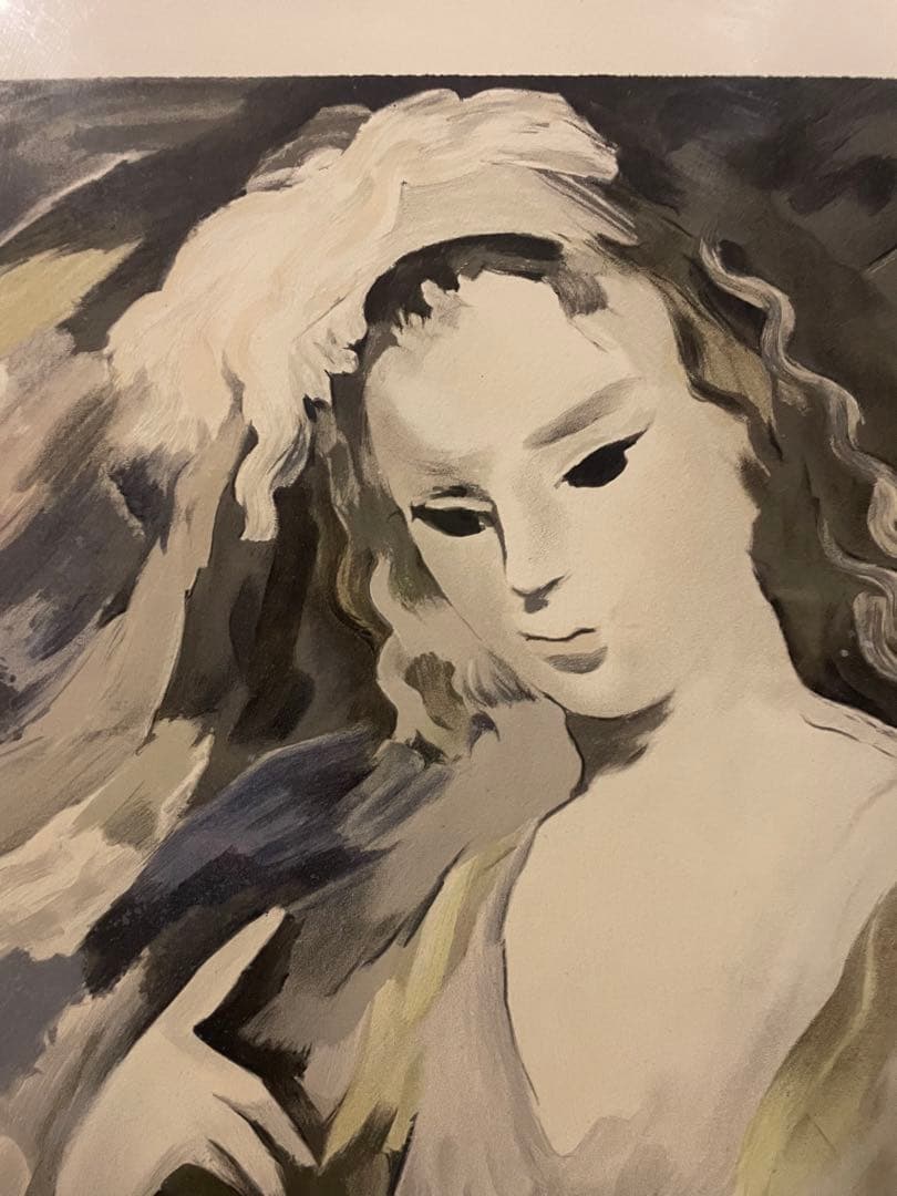 マリー•ローランサン　版画　大型額絵　作品名　少女　直筆サイン