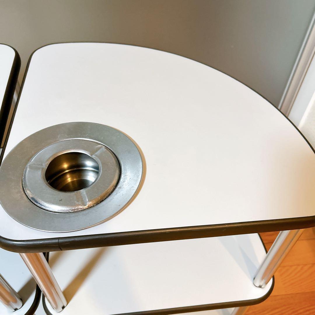 麻雀　麻雀卓用　サイドテーブル　灰皿付き　2点セット