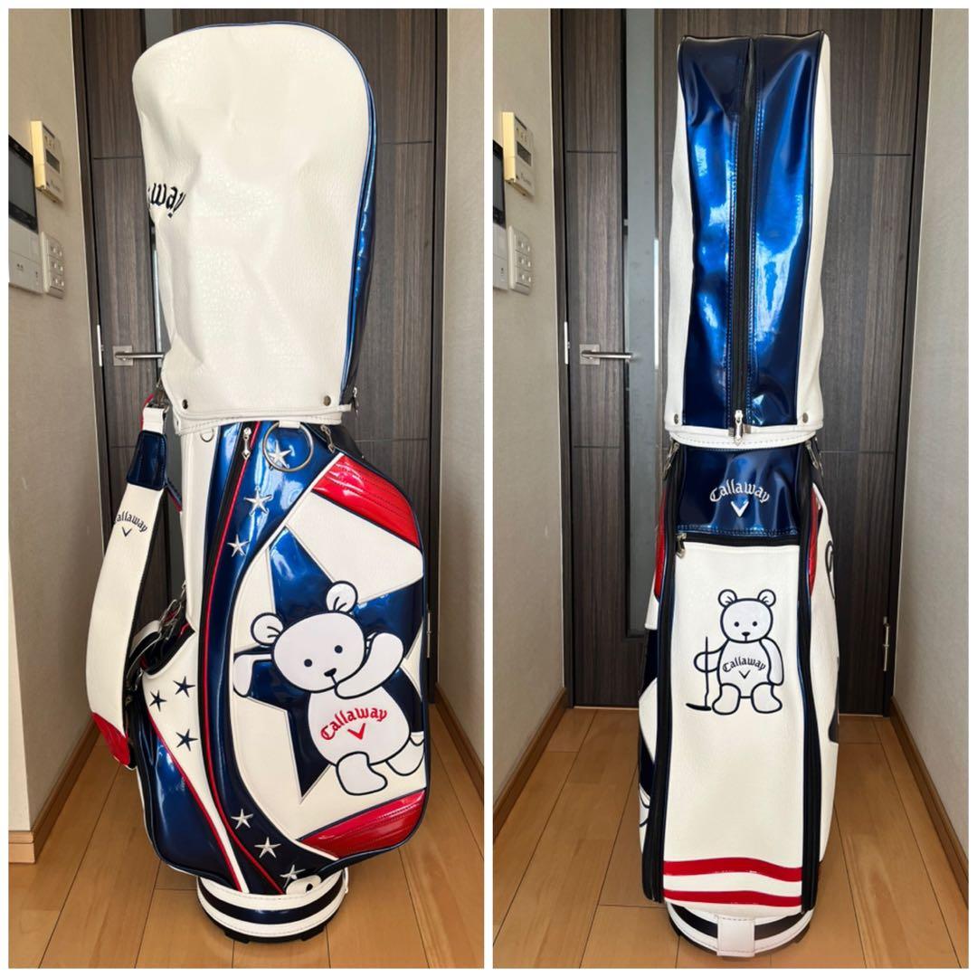 希少　良品キャロウェイ ベア カート型キャディバッグ 星柄 限定モデル レザー調