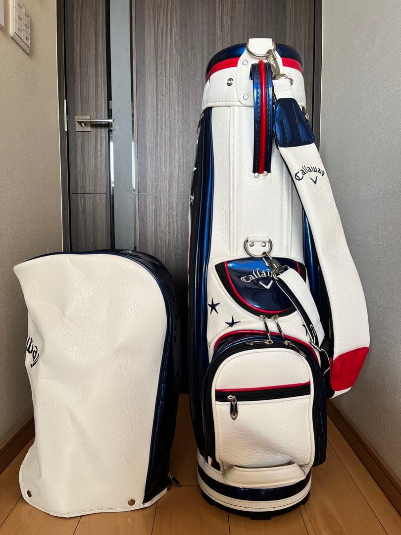 希少　良品キャロウェイ ベア カート型キャディバッグ 星柄 限定モデル レザー調