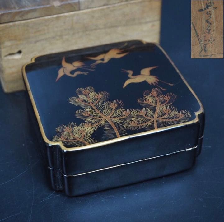 送料無料　博物館級大珍品　江戸期豊楽焼　香盒　共箱