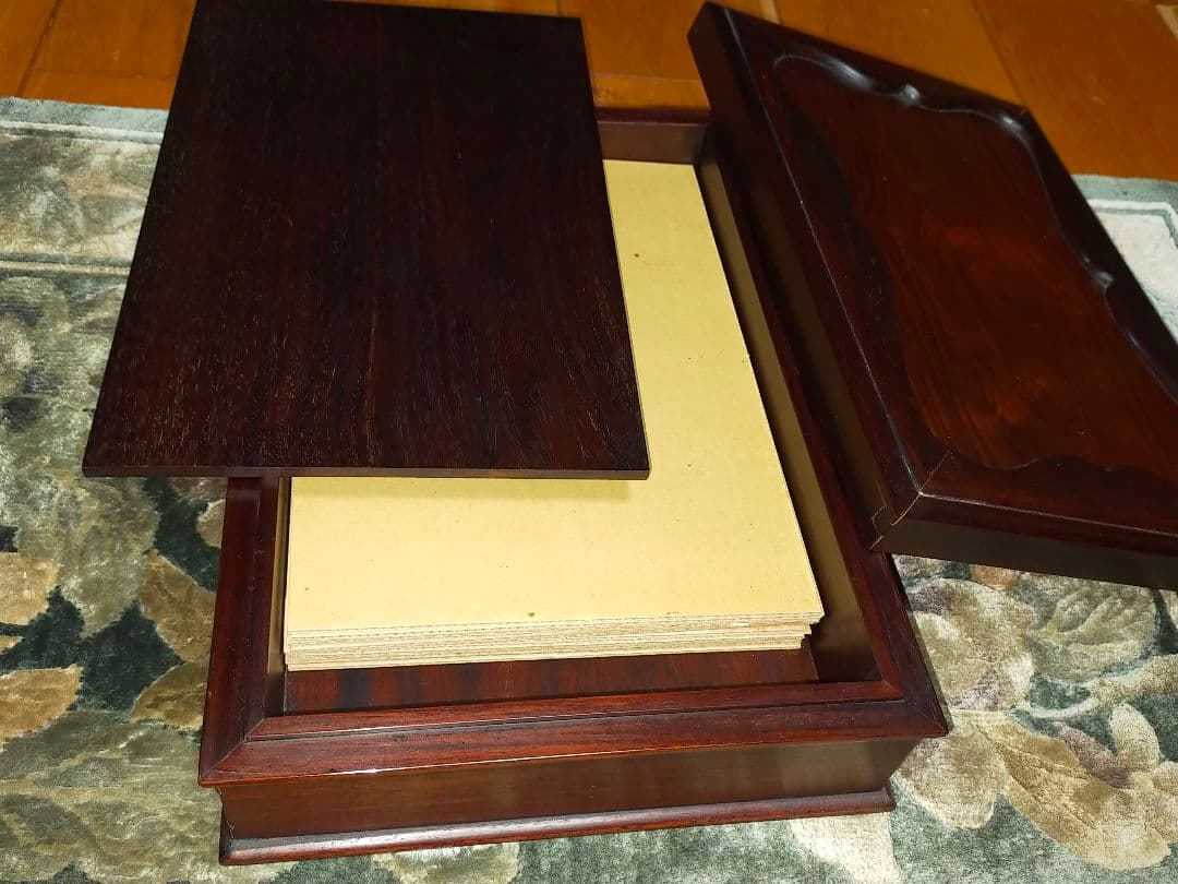 ♥大型　中国　端渓　硯　紫檀ケース付き　6.4ｋｇ　端渓硯　骨董品