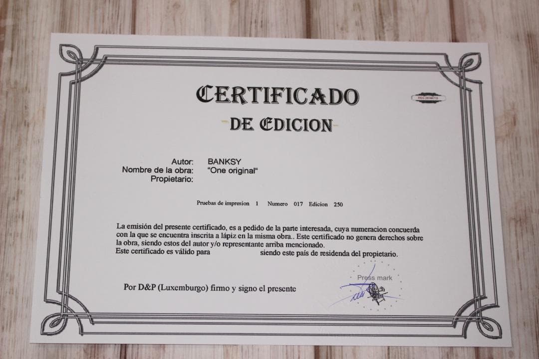 バンクシー Banksy One original エスタンプリトグラフ