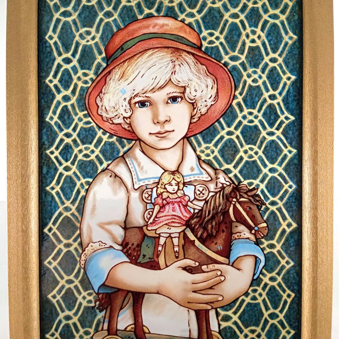 新品ジャン・ハガラ ステンドグラス 少女とお人形 ジョディ グラスマスターズ社