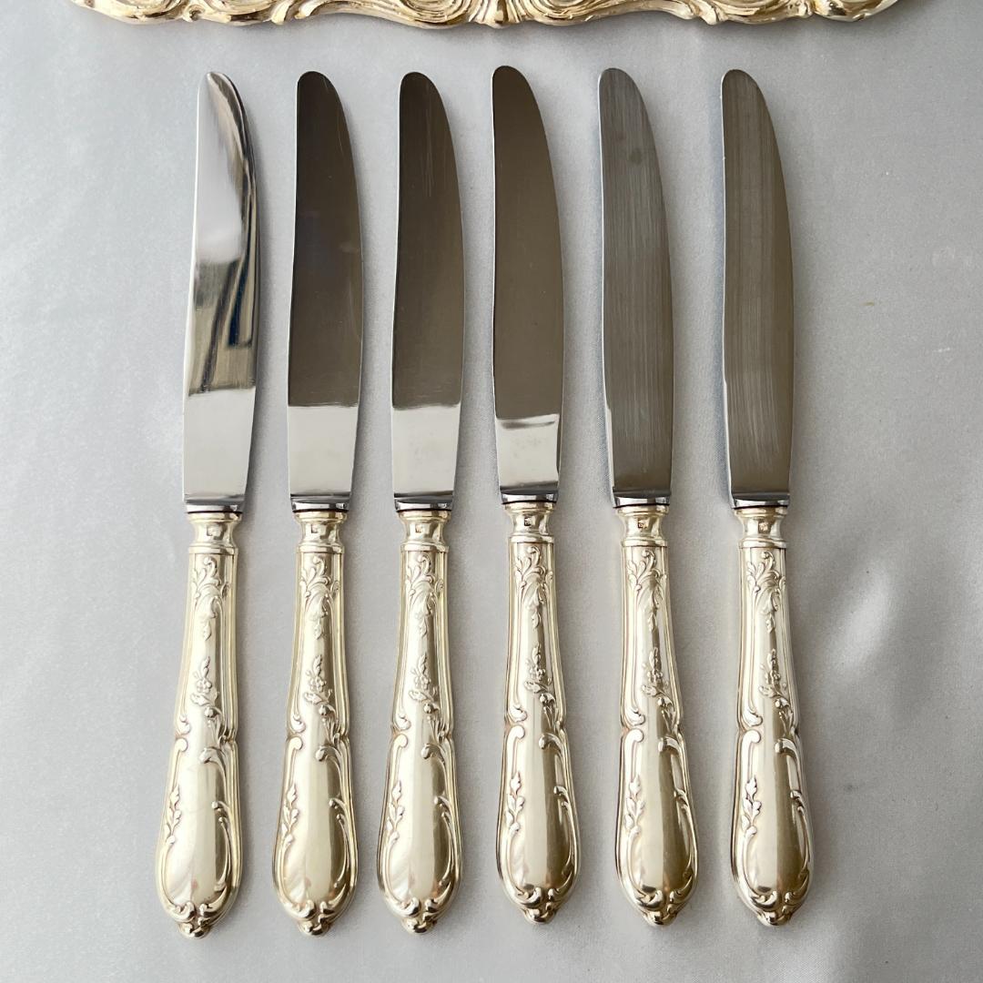 【仏蘭西】 Louis XV デザートナイフ 6本【シルバープレート】