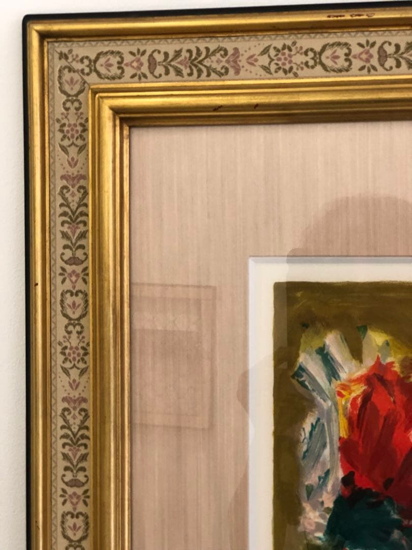 梅村龍三郎作　薔薇図　エジション付き　仕覆共箱付き　洋画家