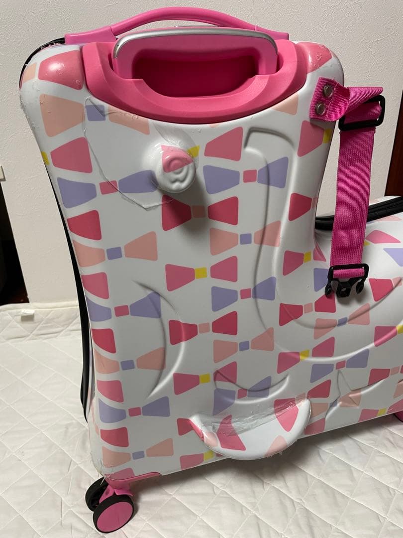 NORICCO ノリッコ 子供が乗れる キャリーケース TSAロック リボン柄♪