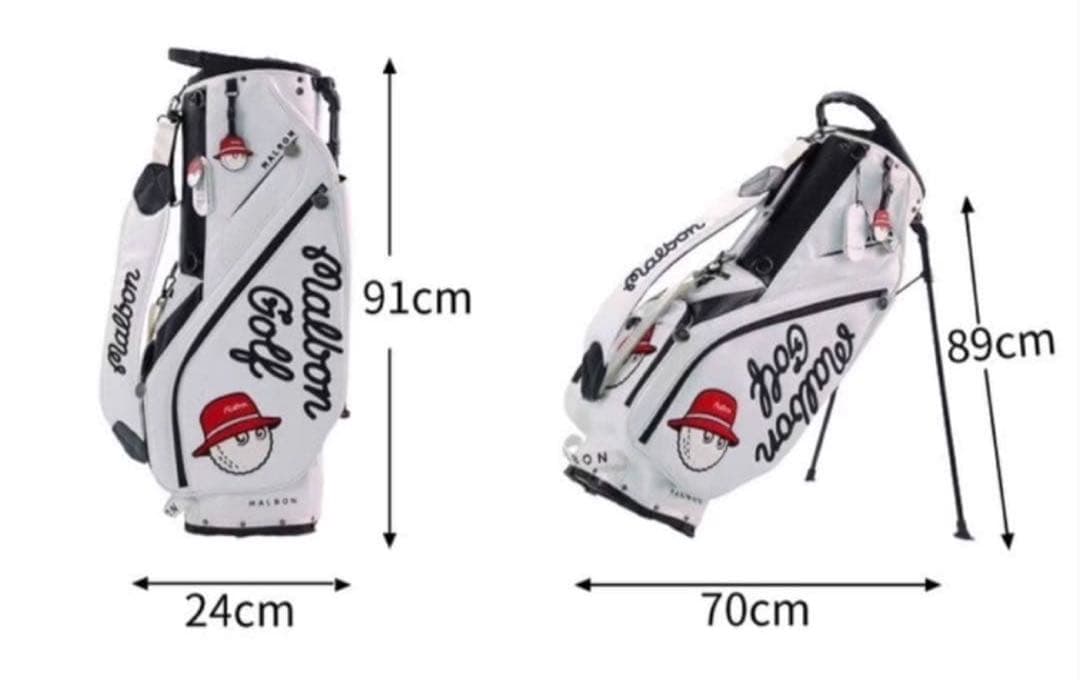 Malbon マルボンゴルフ キャディバッグ 男女兼用 スタンド式 ホワイト