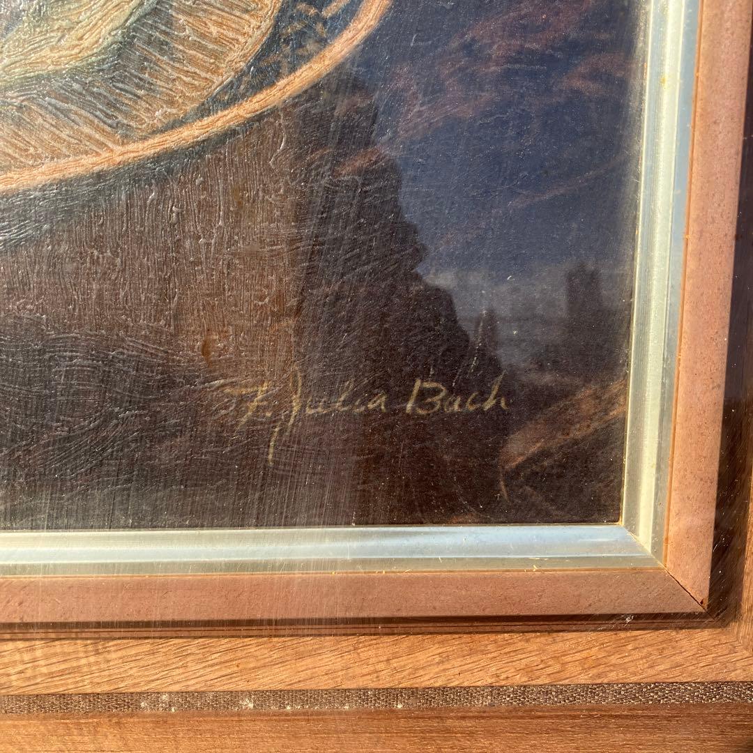 昭和レトロ 複製名画 バッハ グラジオラス 静物画 額装 アートサプライ