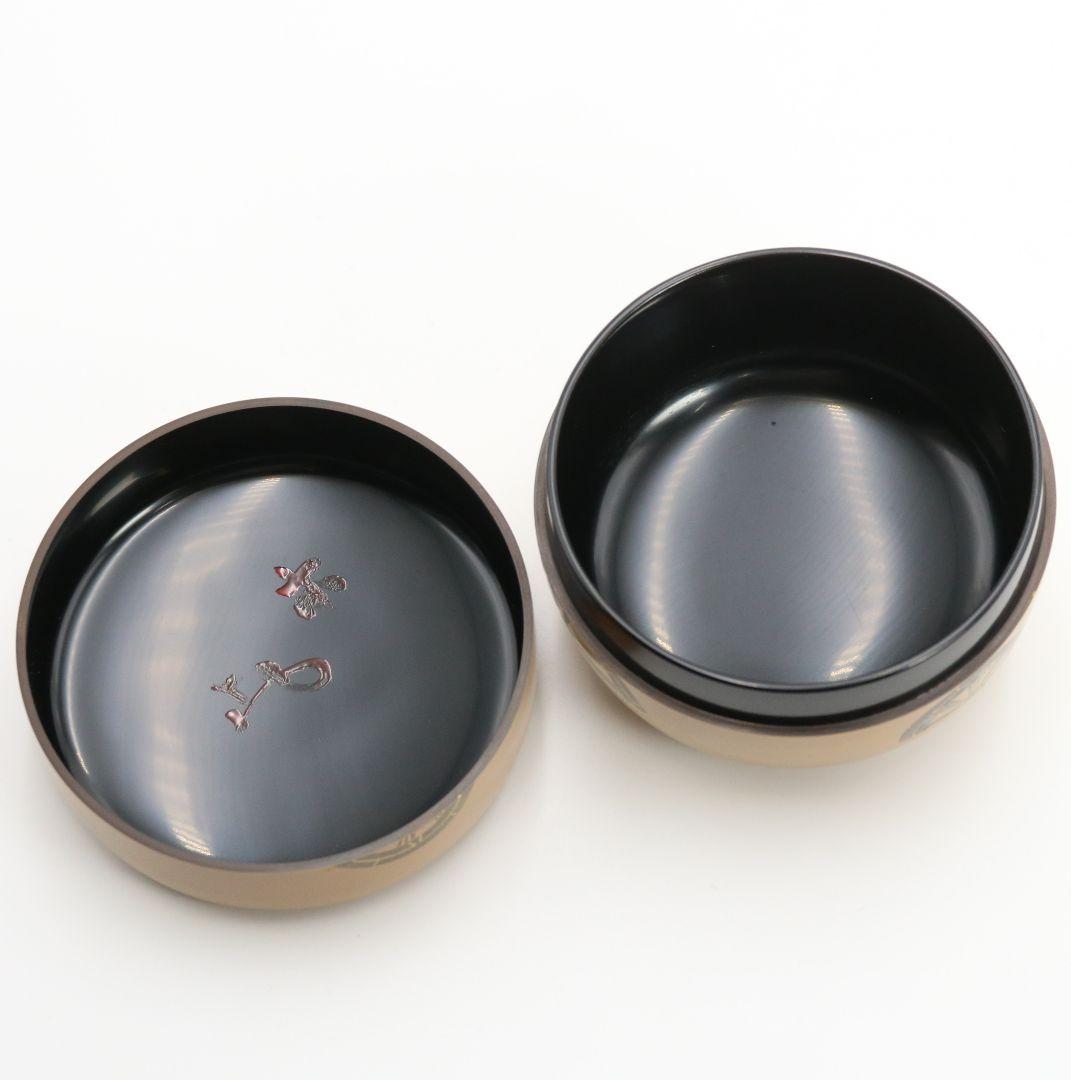 道場宗廣作 白漆源氏車蒔絵平棗 戸田宗寛 即日庵 淡能斎書付　OK167　1F6