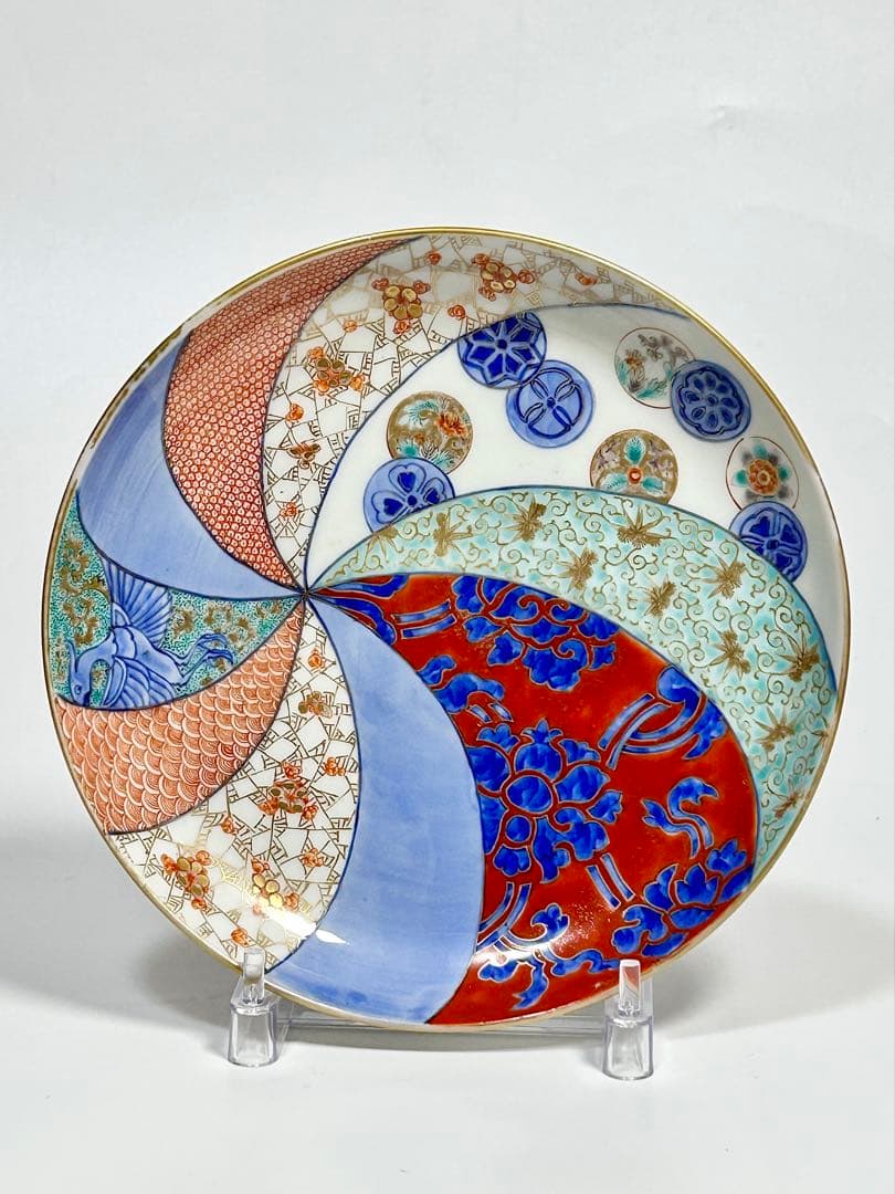 明治初期 香蘭社 放射有職文高脚皿 伊万里 有田