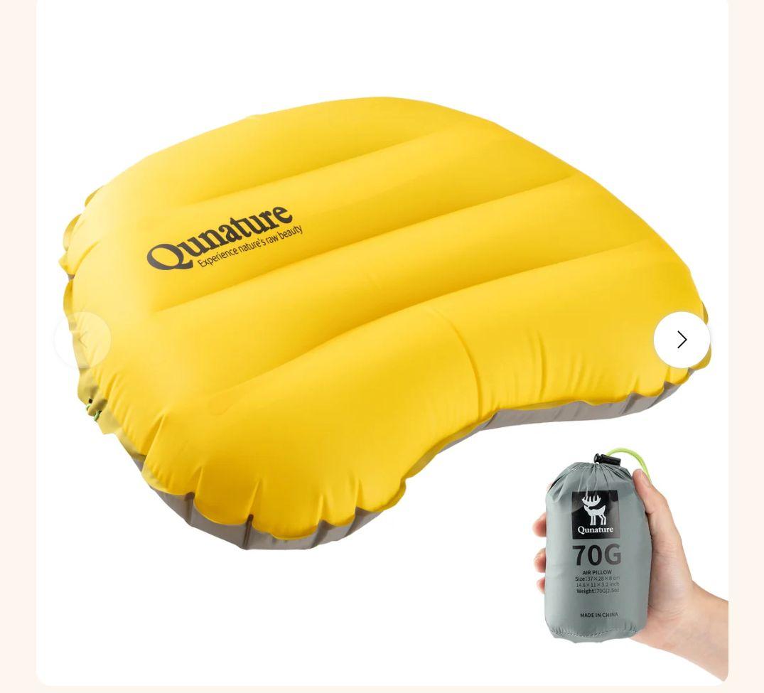 Qunatureの超軽量キャンプ寝具2点セット（イエロー）