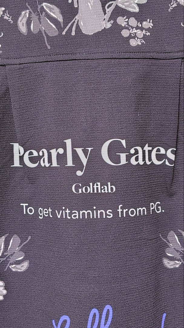 パーリーゲイツ　レディース水彩風 プリント 半袖ポロシャツ　サイズ2