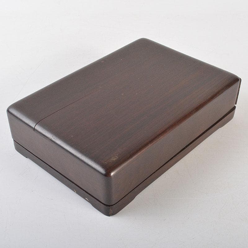 中国　書道具　端渓硯　唐木箱付　V　R7277