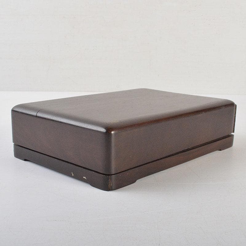 中国　書道具　端渓硯　唐木箱付　V　R7277